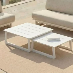 Best Set angolare da giardino in alluminio 6 posti Long Beach Bianco cenere e tortora Salotto Da Giardino