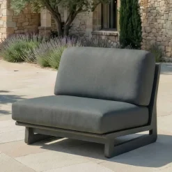 Sale Set angolare da giardino in alluminio 5 pezzi Long Beach Grigio Salotto Da Giardino