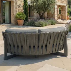 New Set angolare da giardino in alluminio 6 posti 6 pz Long Beach Grigio Salotto Da Giardino