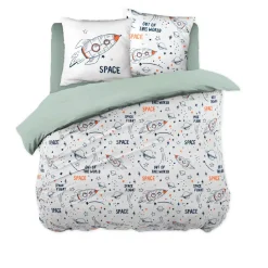 Best Set copripiumino e due federe bambino in cotone Galassia Bianca Biancheria Da Letto Bambini