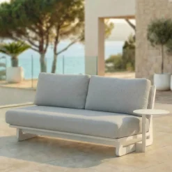 Hot Set da giardino angolare in alluminio Long Beach Bianco cenere e grigio chiaro Salotto Da Giardino
