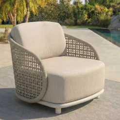 Outlet Set da giardino effetto rattan e alluminio 4 posti 5 pezzi Riviera Salotto Da Giardino
