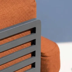 Sale Set da giardino in alluminio 12 posti 8 pezzi Monte Carlo Grigio antracite e terracotta Salotto Da Giardino