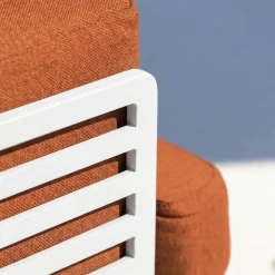 Best Set da giardino in alluminio 5 posti 4 pezzi Monte Carlo Bianco e terracotta Salotto Da Giardino
