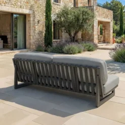 Hot Set da giardino in alluminio 5 posti 5 pezzi Long Beach Grigio antracite e tortora Salotto Da Giardino