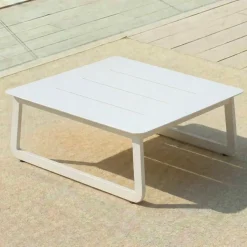 Best Set da giardino in alluminio 4 posti 4 pezzi Long Beach Bianco cenere e grigio chiaro Salotto Da Giardino