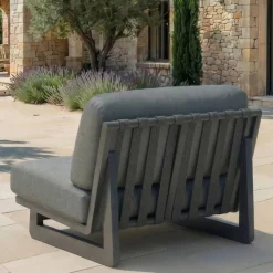 Best Set da giardino in alluminio 4 posti 4 pezzi Long Beach Grigio Salotto Da Giardino