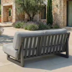 Online Set da giardino in alluminio 7 posti 6 pezzi Long Beach Grigio antracite e grigio chiaro Salotto Da Giardino