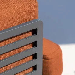 New Set da giardino in alluminio 3 pezzi Monte Carlo Grigio antracite e terracotta Salotto Da Balcone|Salotto Da Giardino