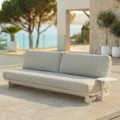 Best Set da giardino in alluminio 6 pezzi Long Beach Bianco cenere e beige Salotto Da Giardino