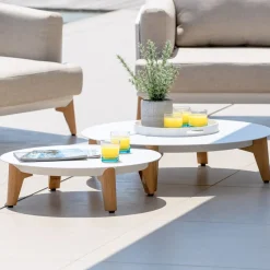 Discount Set da giardino in alluminio 12 pezzi Monte Carlo Bianco e verde rosmarino Salotto Da Giardino