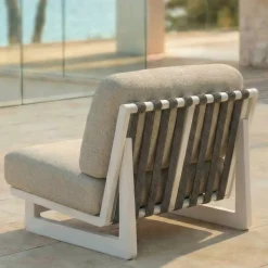 Clearance Set da giardino in alluminio 2 posti 3 pezzi Long Beach Bianco cenere e tortora Salotto Da Balcone|Salotto Da Giardino