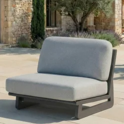 Discount Set da giardino in alluminio 2 posti 3 pezzi Long Beach Grigio antracite e grigio chiaro Salotto Da Balcone|Salotto Da Giardino