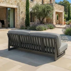 Set da giardino in alluminio 8 posti 6 pezzi Long Beach Grigio antracite e tortora