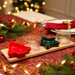 Set da tapas 7 pezzi in porcellana (10 x 33 cm) Christmas time Multicolore