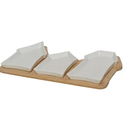 Set da tapas 3 piatti (17 x 33 cm) Casette Bianche