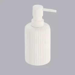 Set di accessori bagno in resina Striato Bianco