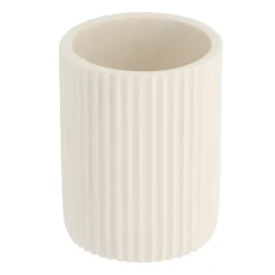 Set di accessori bagno in resina Striato Bianco