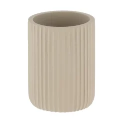 Set di accessori bagno in resina Strié Tortora