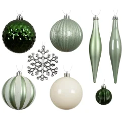 Set di addobbi per albero di Natale Christmas Verde matcha e bianco lana