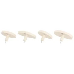 Set di 4 appendiabiti da parete in legno (H10 cm) Karen Avorio