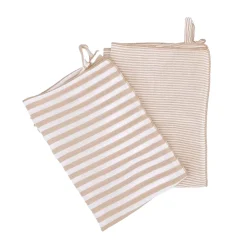 Clearance Set di 2 asciugamani in garza di cotone (50 x 70 cm) Gaïa a righe Corda Accessori Cucina