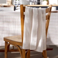 Clearance Set di 2 asciugamani in garza di cotone (50 x 70 cm) Gaïa a righe Corda Accessori Cucina