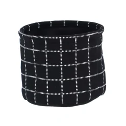Set di 3 cestini portaoggetti (17 cm) Quadretti Nero