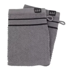 Hot Set di due guanti in spugna di cotone Black Line / nero Guanti In Spugna|Biancheria Bagno