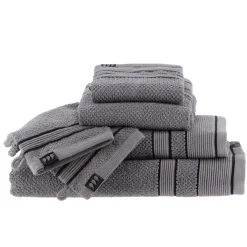 Hot Set di due guanti in spugna di cotone Black Line / nero Guanti In Spugna|Biancheria Bagno