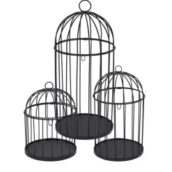 Set di 3 gabbie per uccelli (H41 cm) Christmas Chic Nero