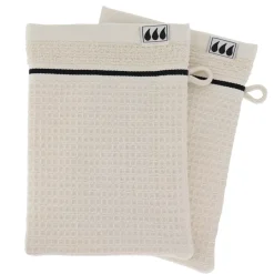Set di 2 guanti da bagno cotone nido d'ape (15 x 21 cm) Japandi Guanti In Spugna|Biancheria Bagno