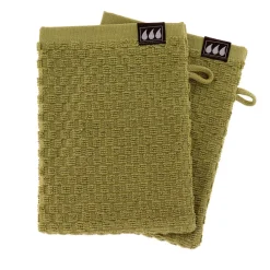Discount Set di 2 guanti da toilette in cotone (15 x 21 cm) Boho-chic oliva Guanti In Spugna|Biancheria Bagno
