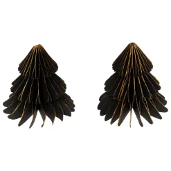 Set di 2 mini Alberi decorativi (H6 cm) Carta magnetica Nero