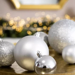 Set di 20 palline di Natale assortite New Alpine Argento