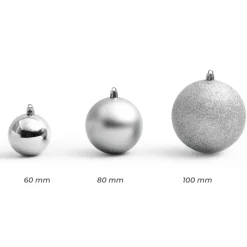 Set di 20 palline di Natale assortite New Alpine Argento