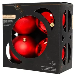 Set di 4 palline di Natale (D100 mm) Aravis Rosso