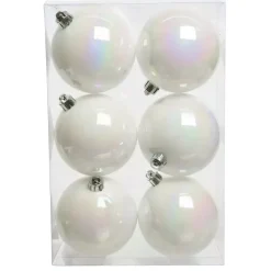 Set di 6 palline di Natale (D80 mm) Aravis Bianco iridescente