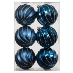 Set di 6 palline di Natale (D80 mm) Glam chic Blu notte