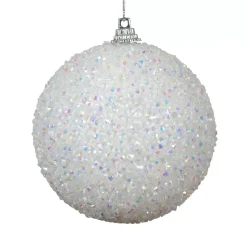Set di 12 palline di Natale (D80 mm) Glitter Bianco