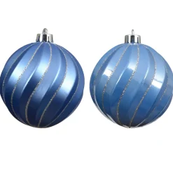 Set di 6 palline di Natale (D80 mm) Glam chic Azzurro