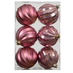 Set di 6 palline di Natale (D80 mm) Glam chic Rosa