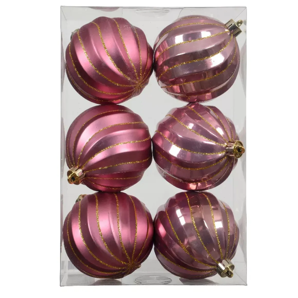 Set di 6 palline di Natale (D80 mm) Glam chic Rosa