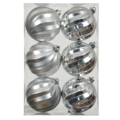 Set di 6 palline di Natale (D80 mm) Glam chic Argento