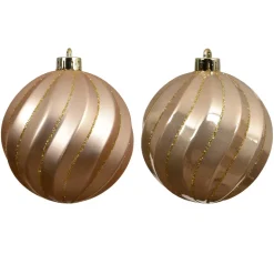 Set di 6 palline di Natale (D80 mm) Glam chic Pesca