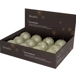 Set di 12 palline di Natale (D100 mm) Pioggia di diamanti Champagne