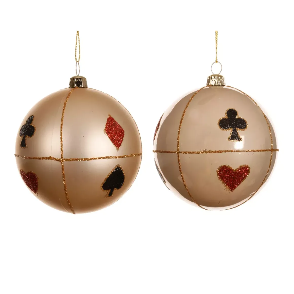 Set di 12 palline di Natale (D80 mm) Poker Perla