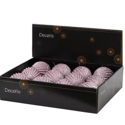 Set di 12 palline di Natale (D80 mm) Strass luccicanti Lilla