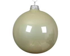 Set di 4 palline di Natale in vetro (D100 mm) Artico brillante Menta bianca