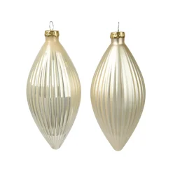 Set di 3 palline di Natale in vetro (D60 mm) Goccia Preziosa Perla
